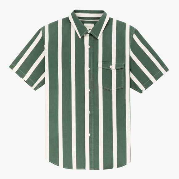 Aime Leon Dore Bold Stripe Short-sleeve Shirt size Medium Green - Picture 1 of 4